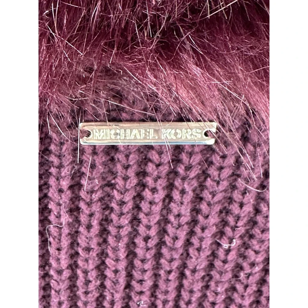 Michael Kors Faux Fur Vest Purple Classy Warm Women's L